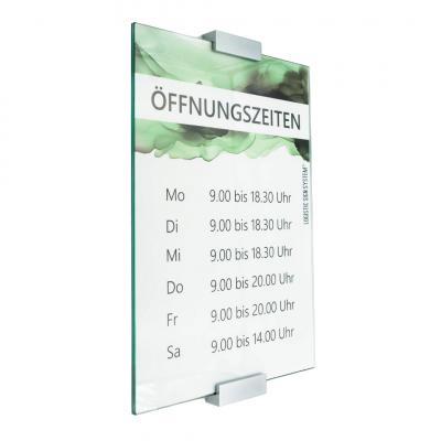 Tuerschild Vitrum A aus Glas DIN A3